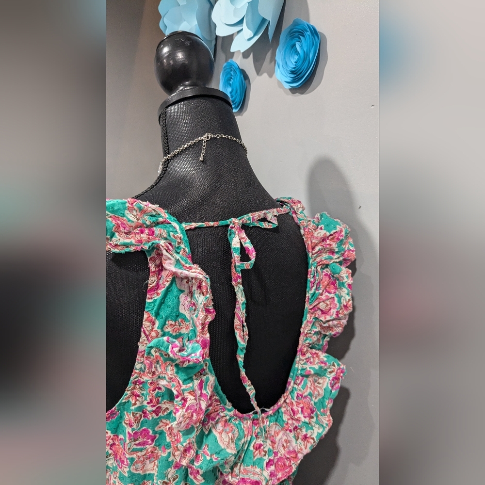 J Crew Floral Ruffle Midi Swiss Dot Dress - Picture 4 of 8